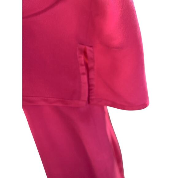 Lady Di Vintage 80s SILK Hot Pink Dress Minimalist Romantic Old Money Dress 10 - Picture 3 of 9